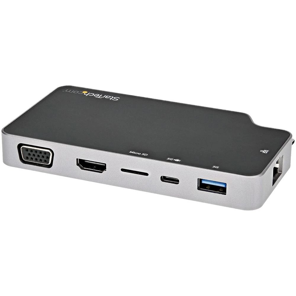 StarTech - Hub USB-C CDP2HVGUASPD con HDMI 4K, VGA, USB 3.1 Gen 2 y lector microSD para portátiles Thunderbolt 3