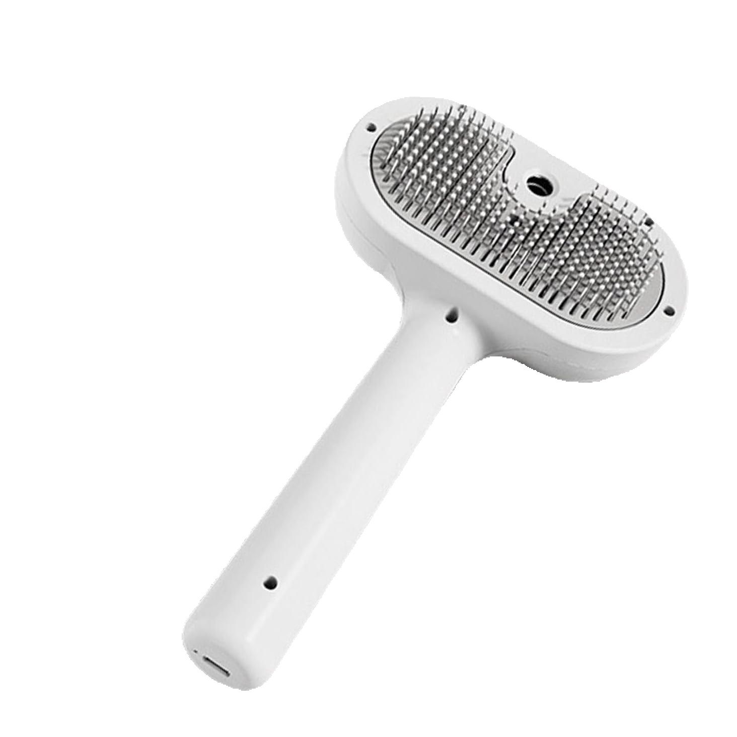 Cepillo para gatos Cepillo para Perros para Mascotas_ Peine Quita Pelos para Mascotas con Depósito de agua y Spray_ Limpia el Pelo de la Mascota del Cepillo con un Botón_ Recargable por USB