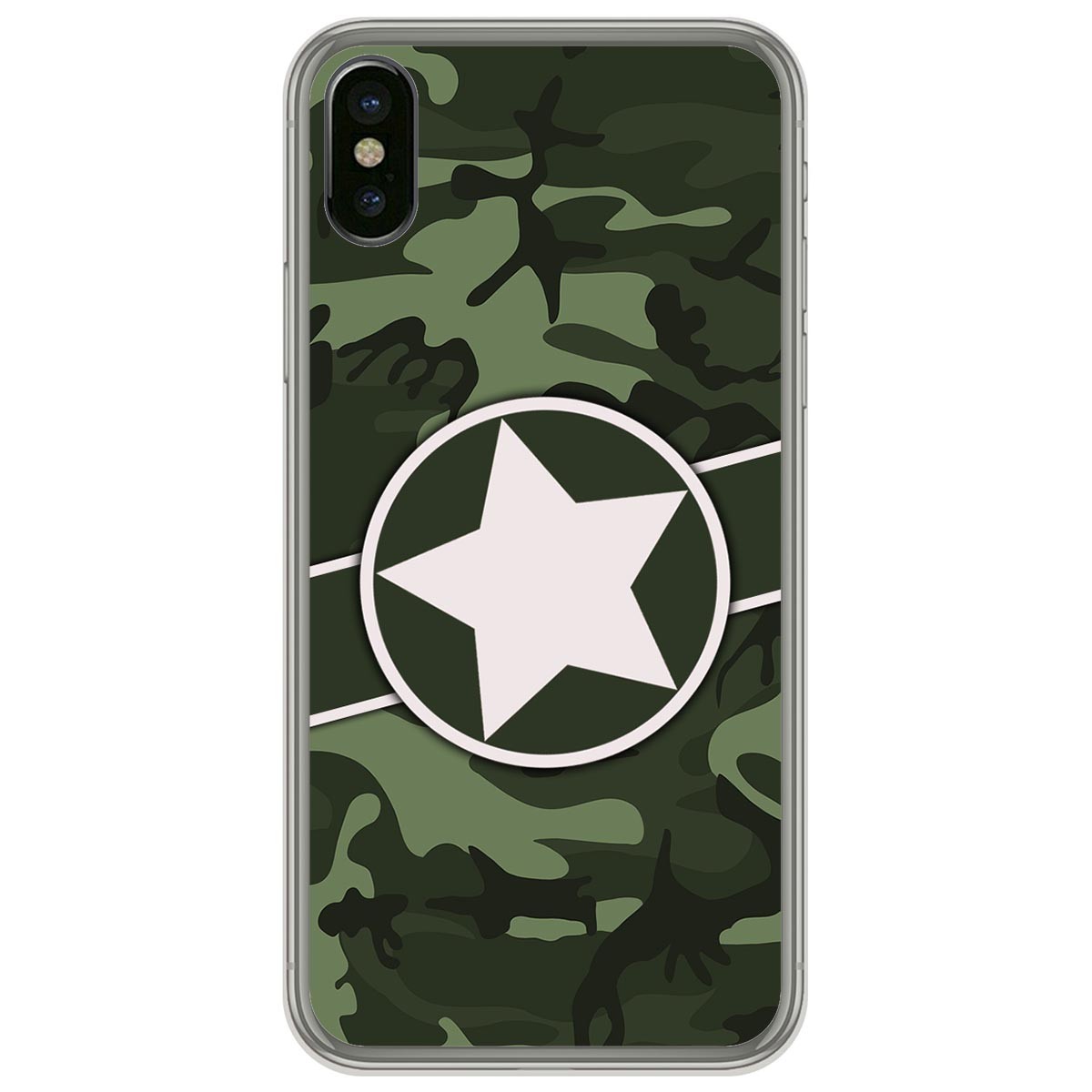 Tumundosmartphone Funda Gel Tpu para Iphone X / Xs diseño Camuflaje 01 Dibujos