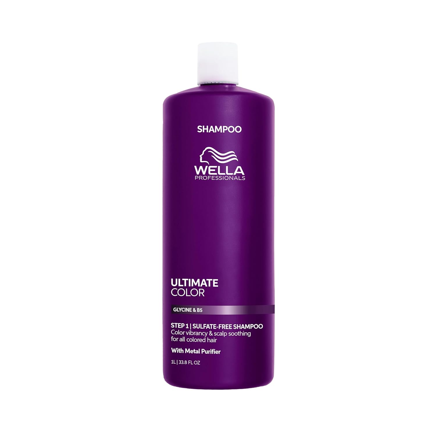 Wella Professionals Ultimate Color Champú Sin Sulfatos 1000 Ml. / Champú para Cabello Teñido / Limpieza Suave, Protección del Color, Hidratación y Cuidado del Cuero Cabelludo / Con Glicina y Vitamina B5.