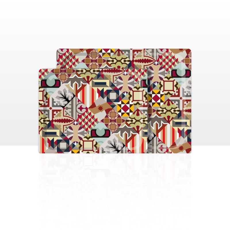 DON HIERRO - Set de 2 bandejas de servir, 42 x 29 cm y 48 x 37 cm, aptas para lavavajillas.-