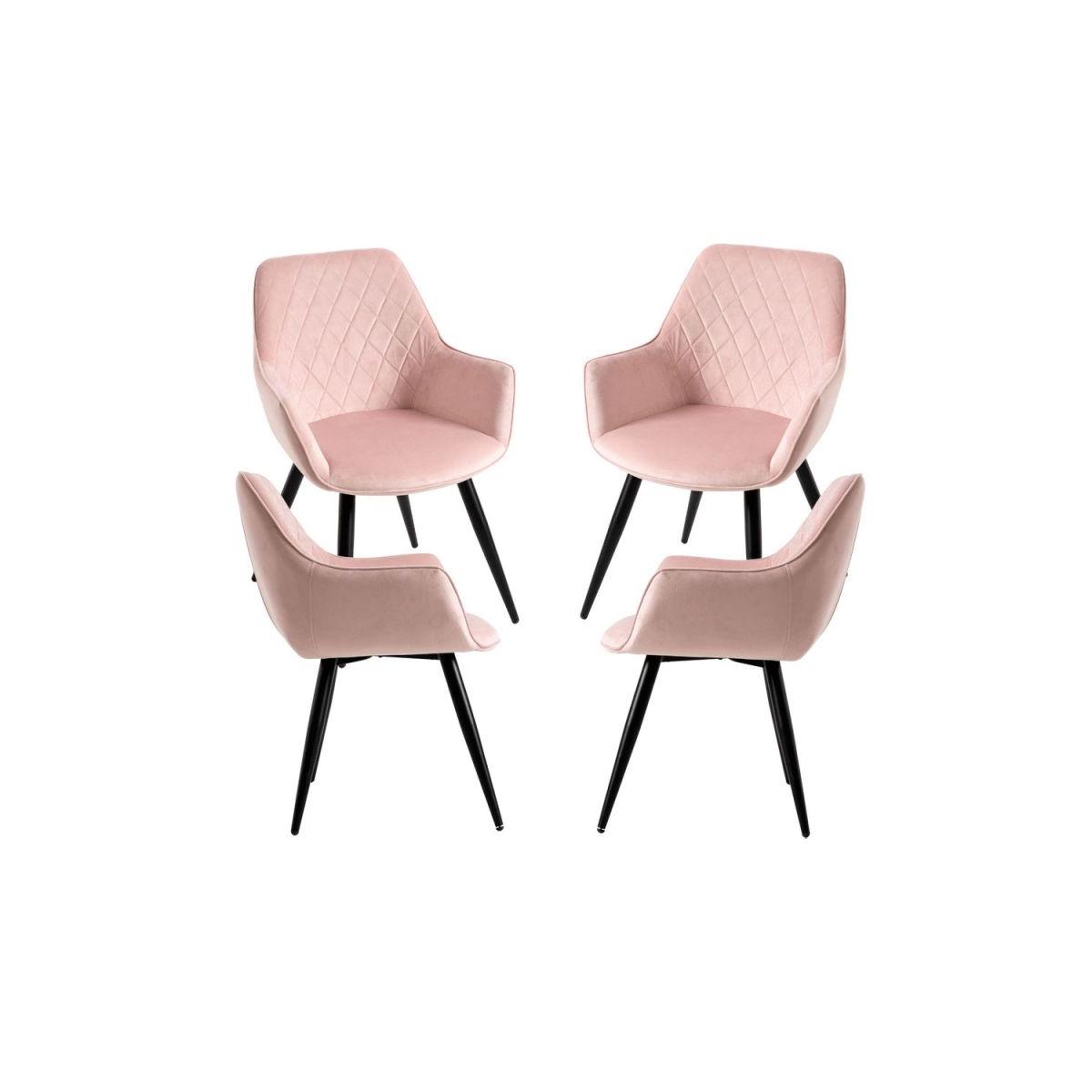 Regalos Miguel - Packs Sillas Comedor - Pack 4 Sillas Kres Terciopelo - Rosa