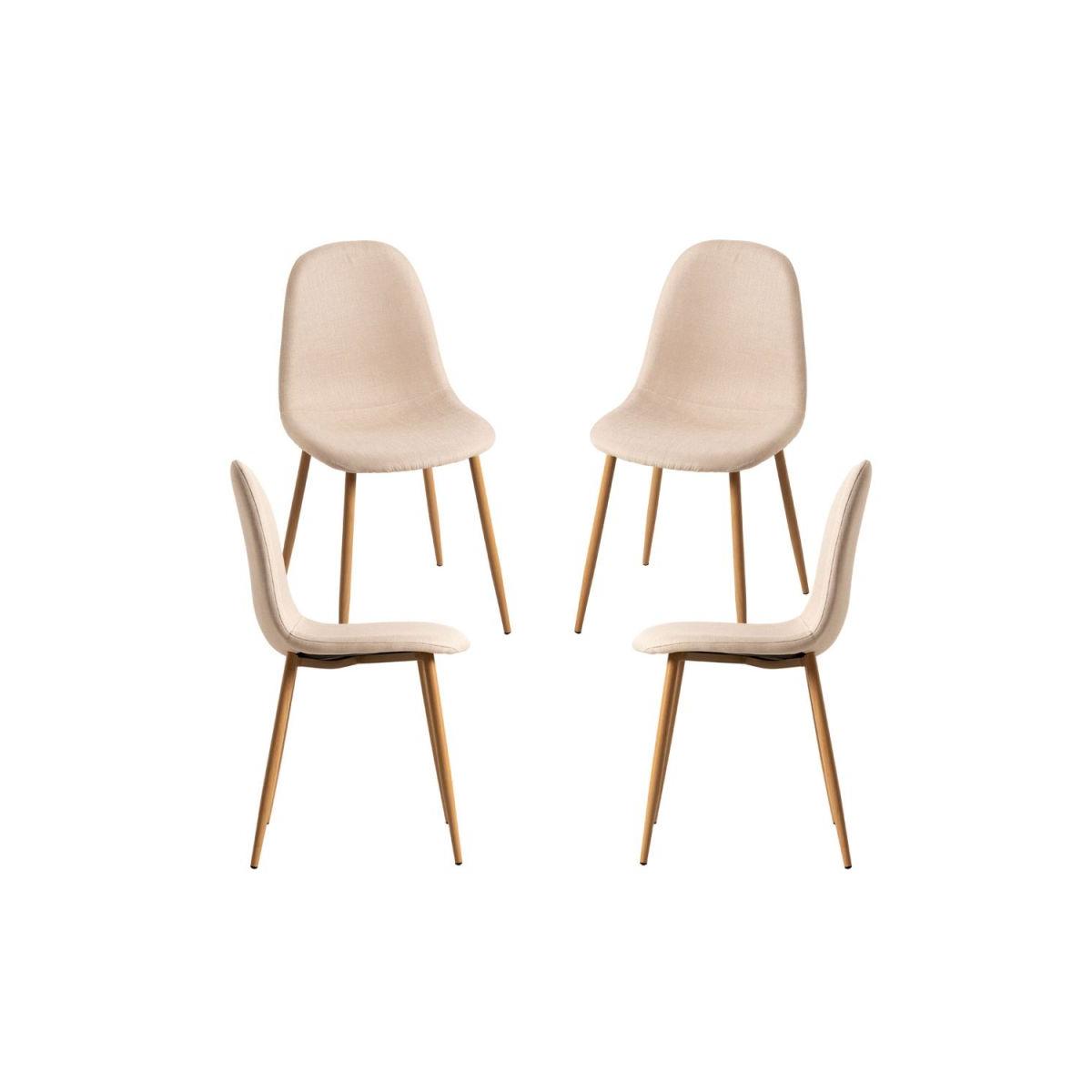 Regalos Miguel - Packs Sillas Comedor - Pack 4 Sillas Teok Tela - Beige