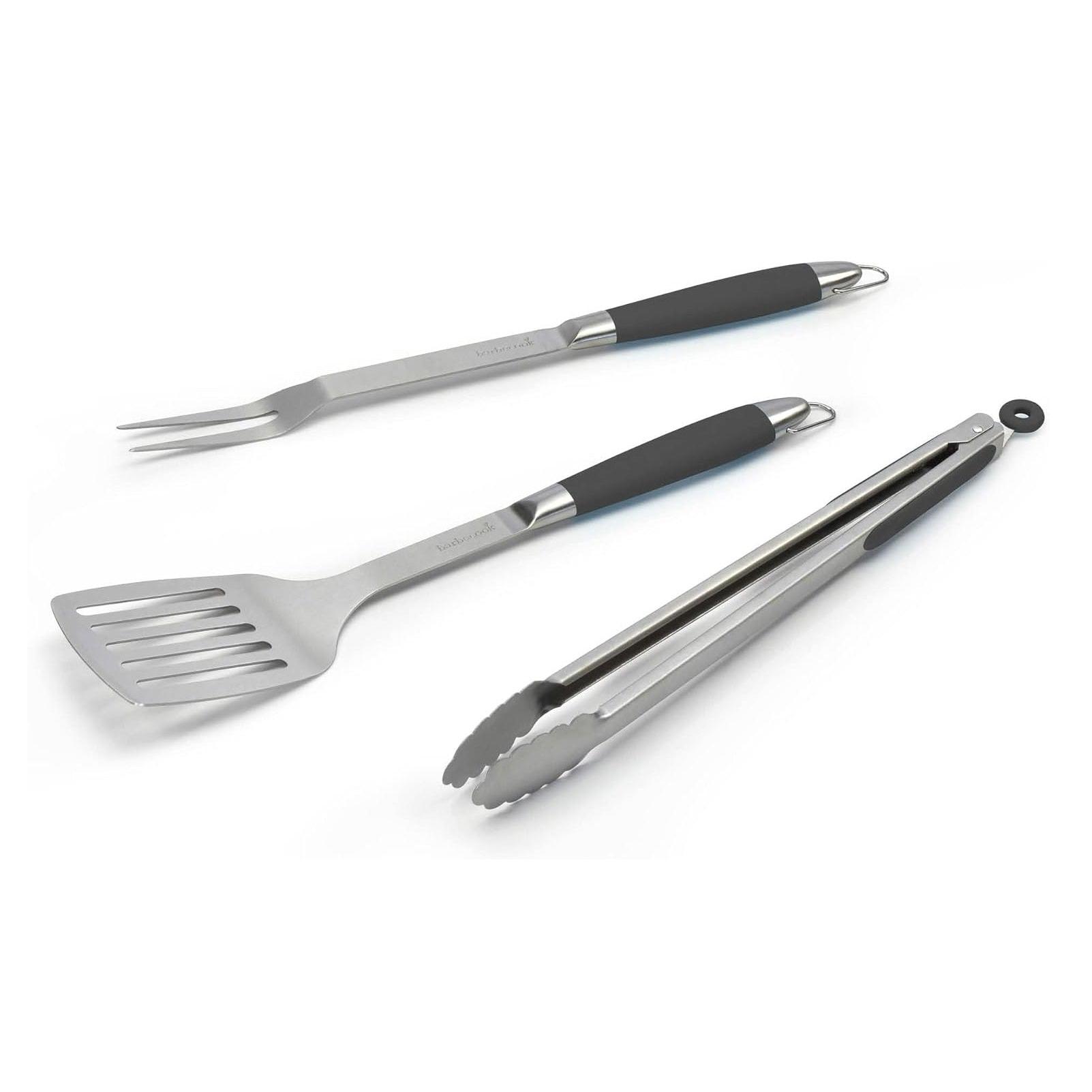 Altuna Juego de 3 Accesorios para Barbacoa en Acero Inoxidable  Juego de Cubiertos para Parrilla con Espátula