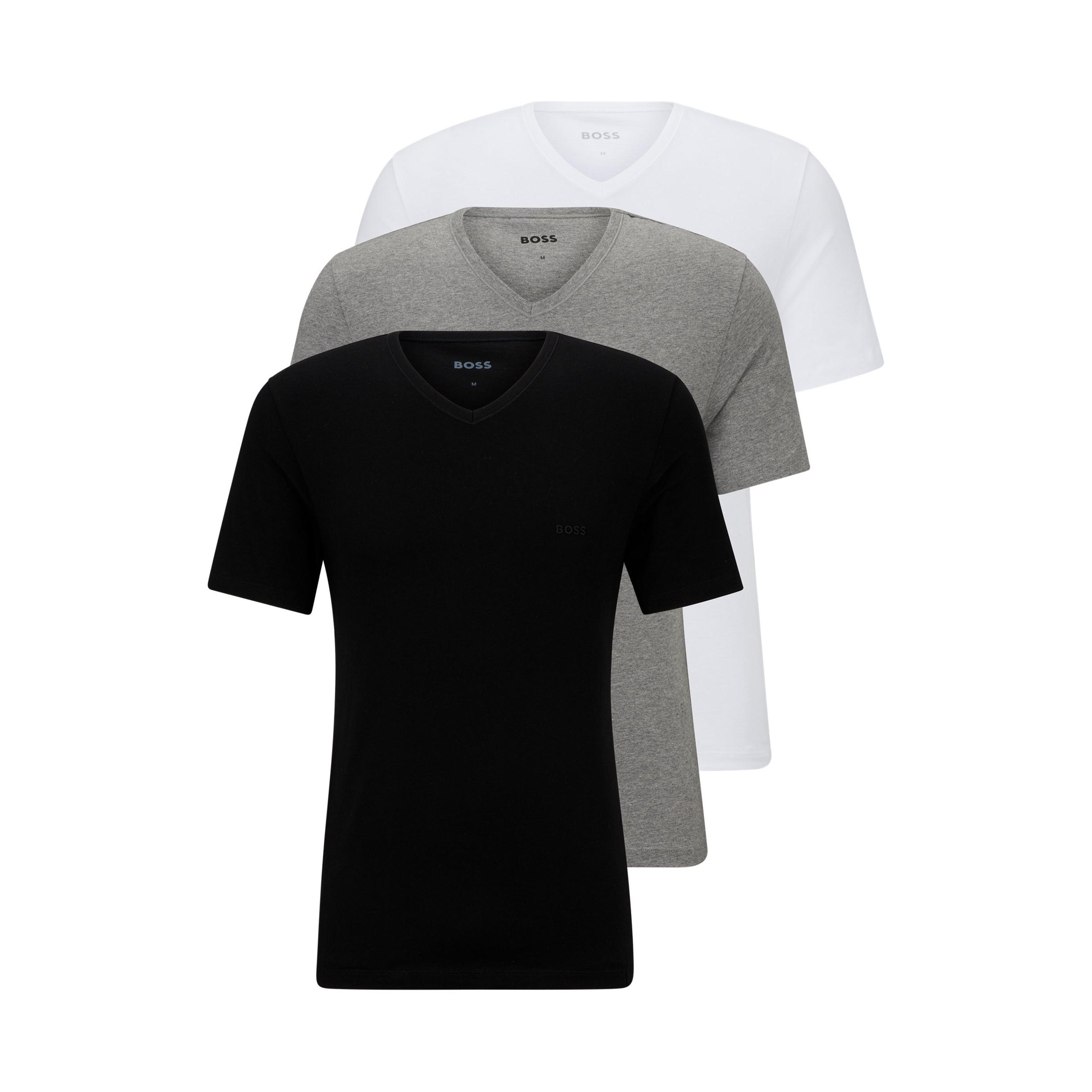 Camiseta Interior Hugo Boss -3 Pack- Cuello Pico Algodón (Blanca