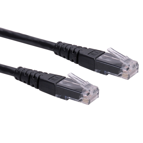 ROLINE Cable de conexión UTP Cat.6 (Clase E), negro, 0,5 m