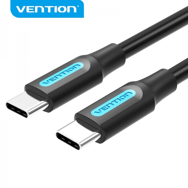 Vention cable usb-c macho a usb-c macho - 1m - 3a - pd60w - color negro