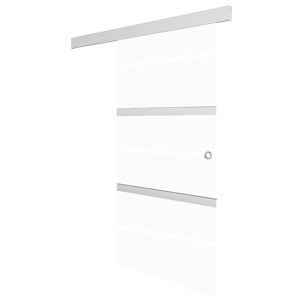 vidaXL Puerta Corredera de Vidrio ESG y Aluminio Plateado Salón Dimensiones 76 x 205 cm, 90 x 205 cm, 102.5 x 205 cm