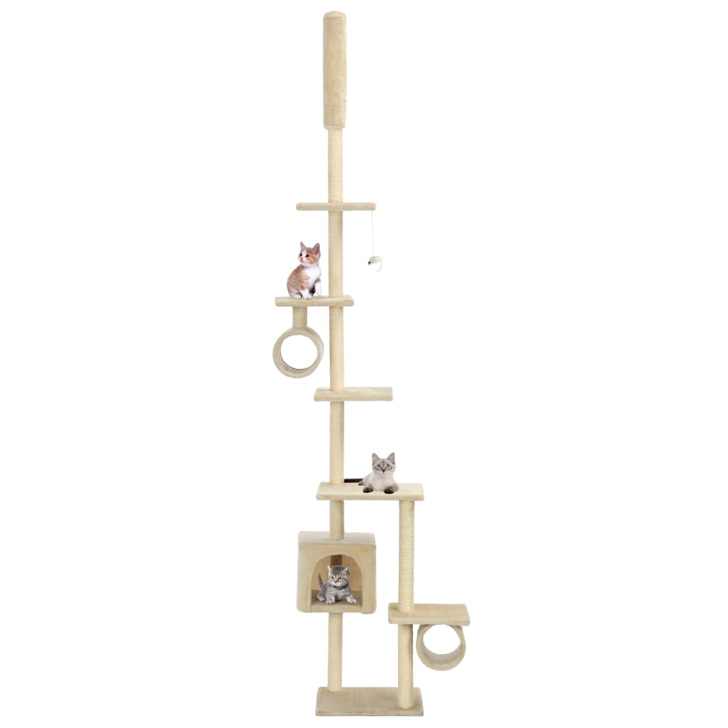 vidaXL Rascador para Gatos con Poste Rascador de Sisal 260cm Mascotas Color Gris,  Azul oscuro,  Beige y mas