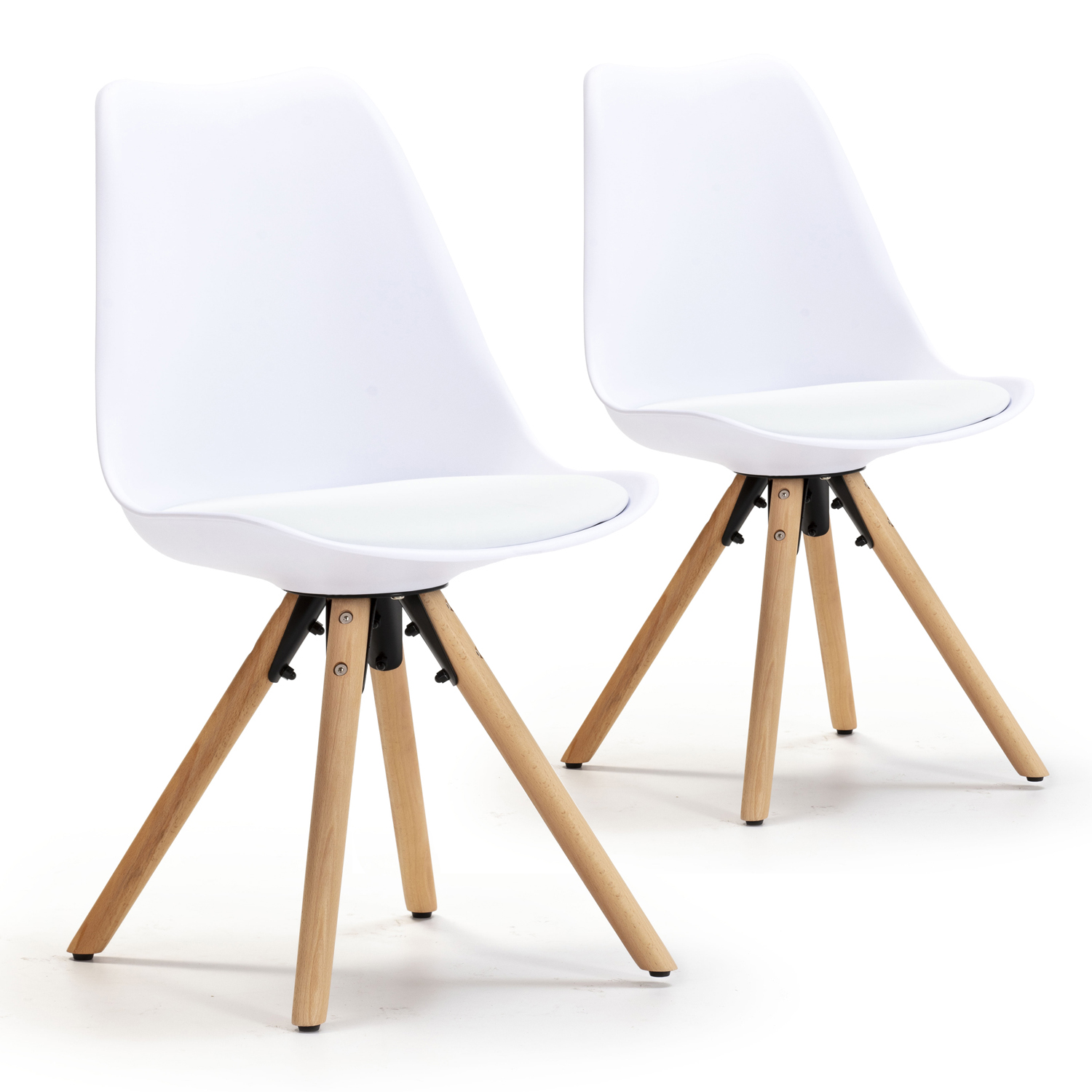 VS Venta-Stock - Pack de 2 sillas de comedor modelo Jeff en color blanco