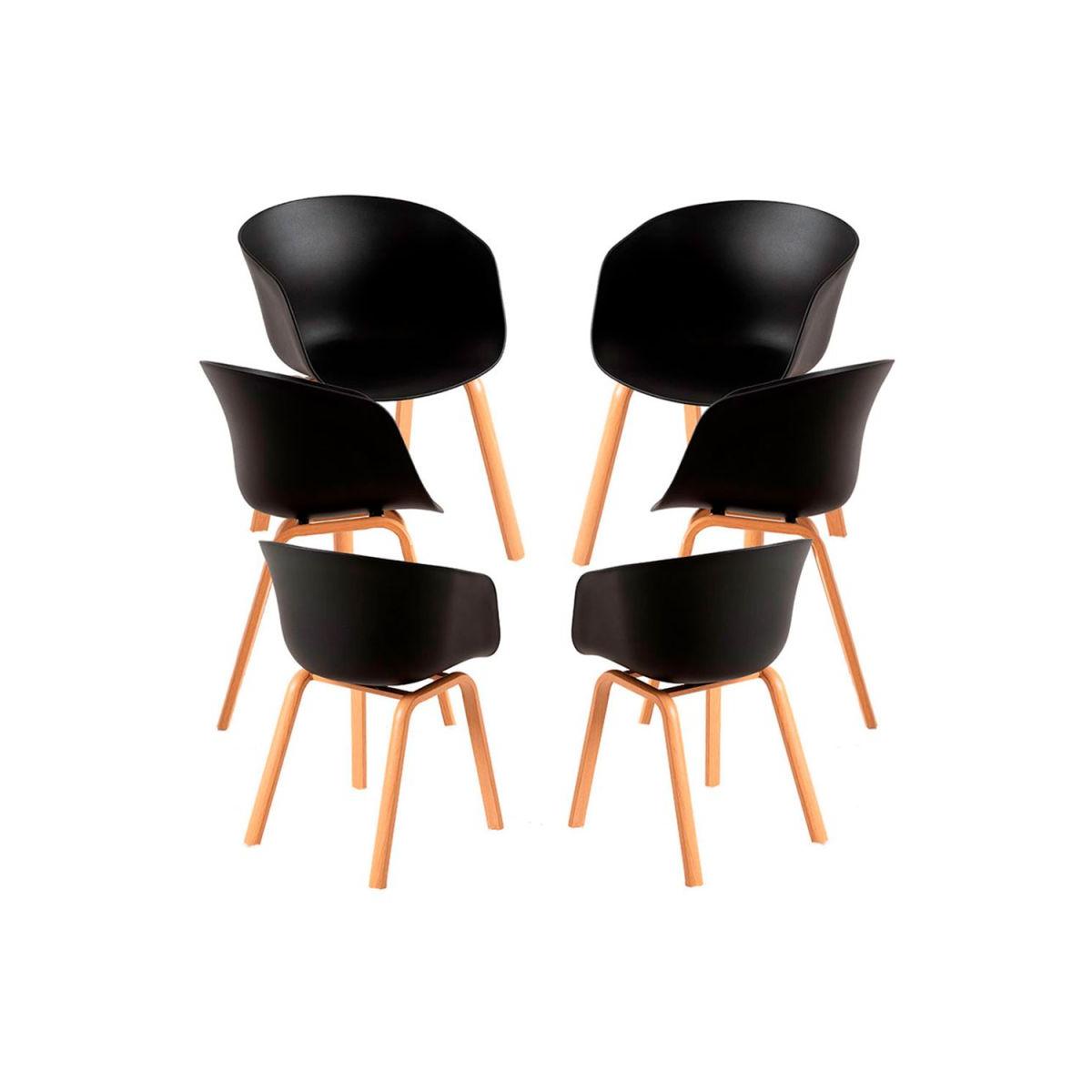 Regalos Miguel - Packs Sillas Comedor - Pack 6 Sillas Hema - Negro