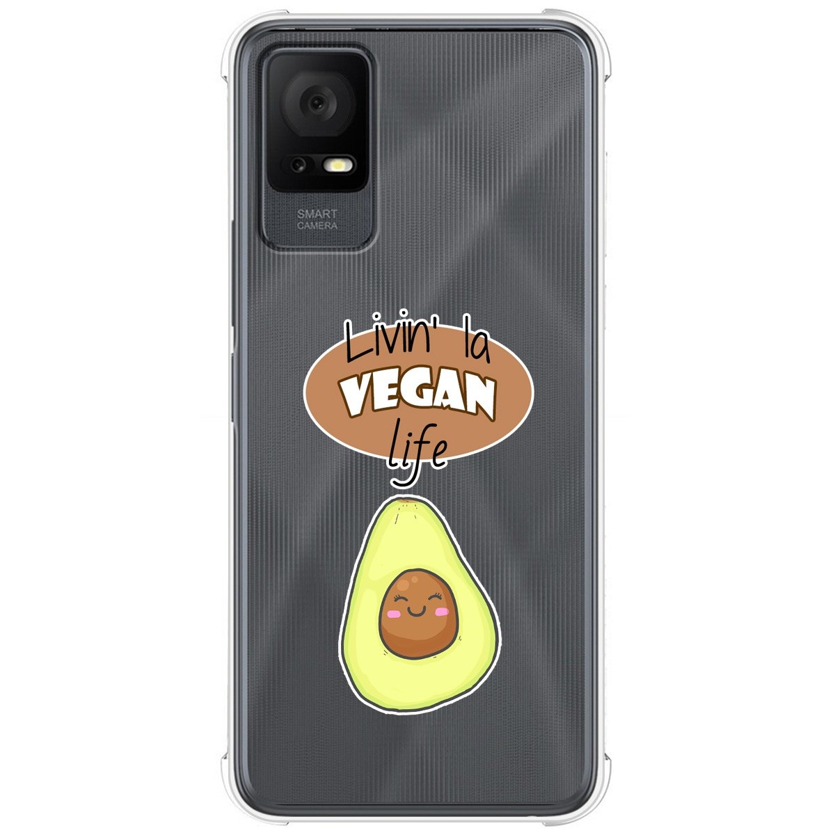 Funda Silicona Antigolpes para TCL 405 diseño Vegan Life Dibujos