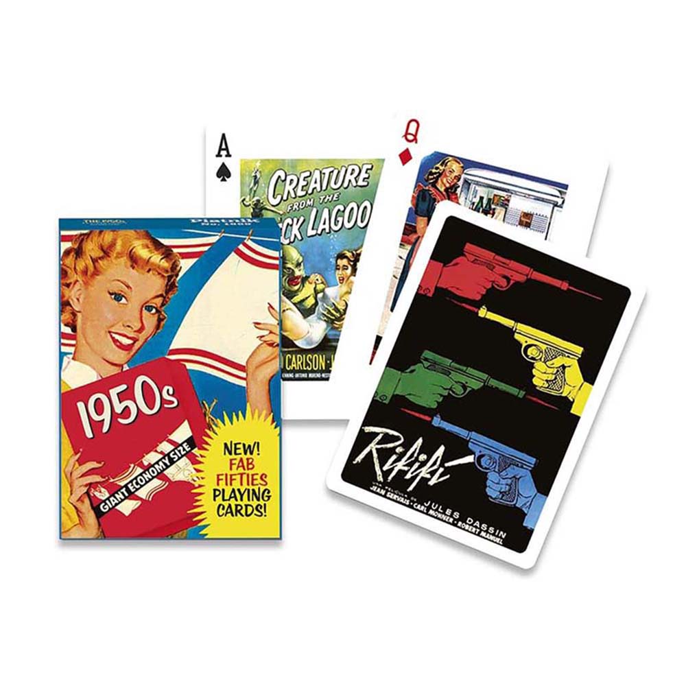 Piatnik Baraja de poker de 55 cartas Años 50 1950 Fotografías Publicidad Películas Cine Música Carteles publicitarios Poster Juego mesa Jugar Adultos Colección Coleccionable Poquer
