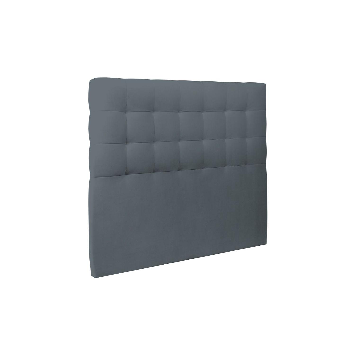 Cabecero acolchado de 200 cm - Tela de terciopelo gris antracita
