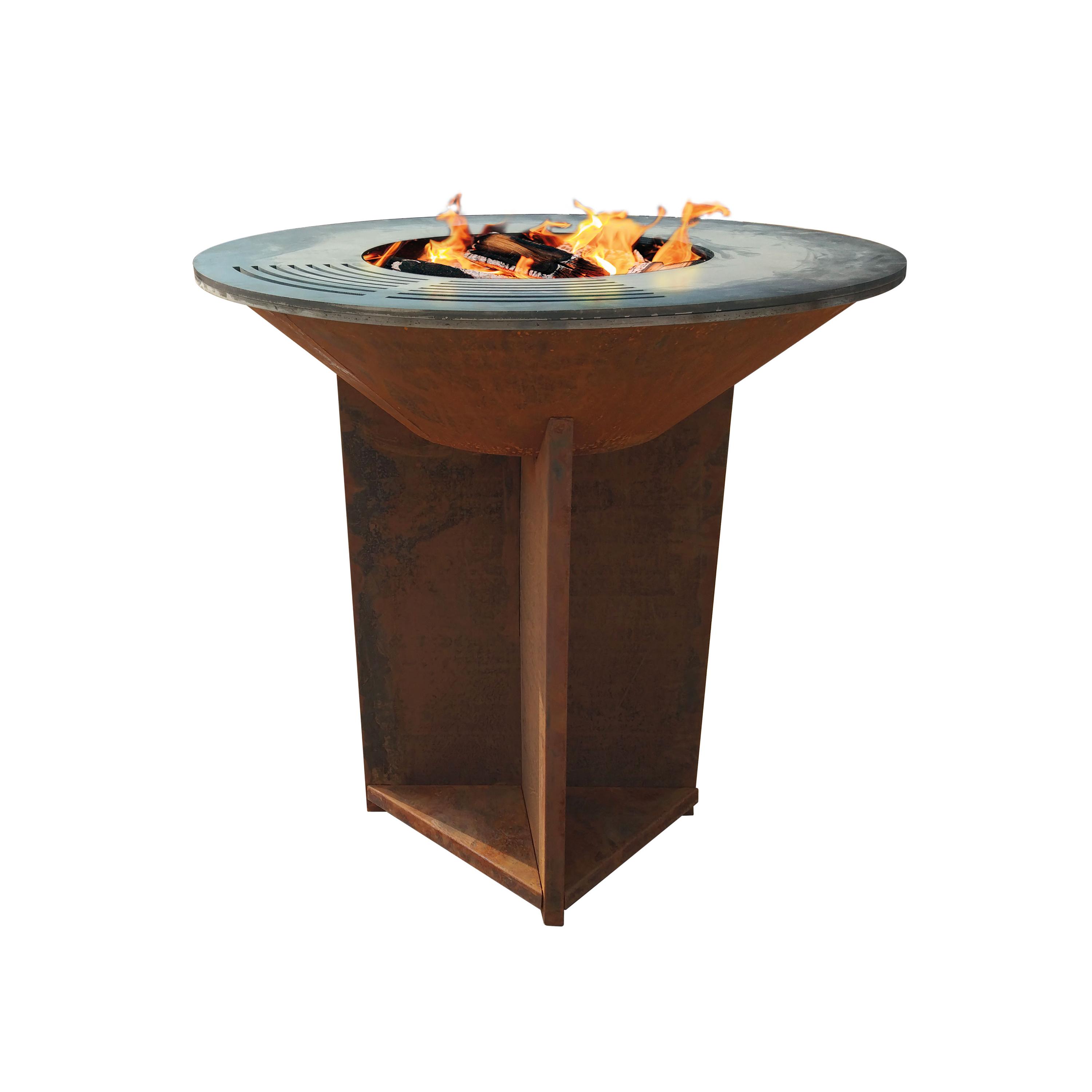 Barbacoa grande en acero corten con grill EFP56CO Purline