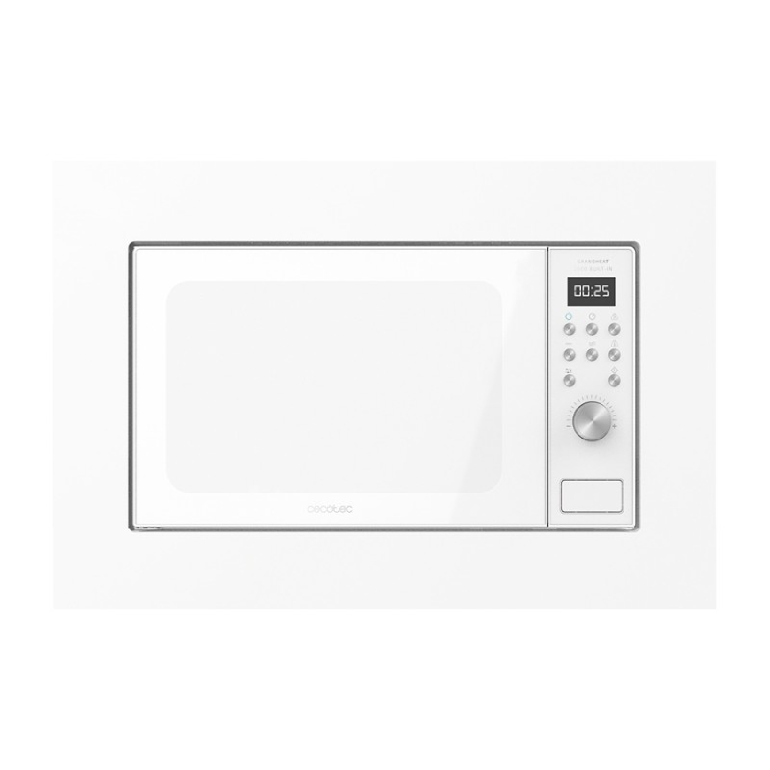 Cecotec Microondas encastrable Digital GrandHeat 2000 Built-In White. 700W, Integrable, Capacidad 20 L, Grill 900 W