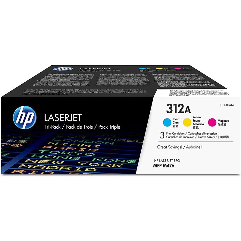 HP Cartucho de tóner Tri-Pack 312A cian para LaserJet