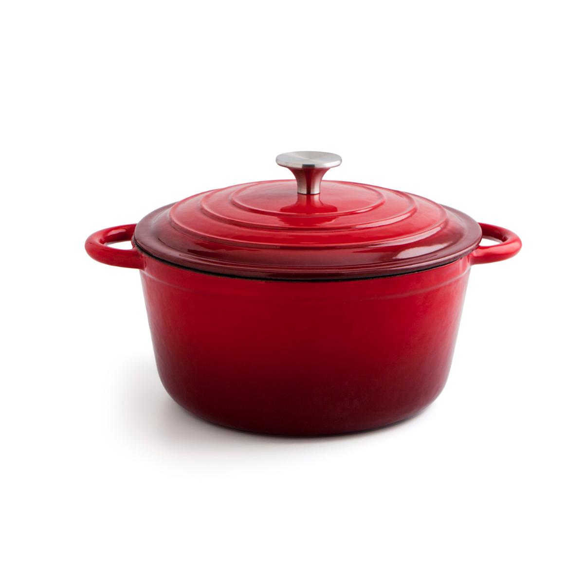 Cocotte hierro fundido esmaltado rojo de Bidasoa Fierro – Redonda 24 o 28 cm y Ovalada 30x23 cm – Apta para horno e inducción