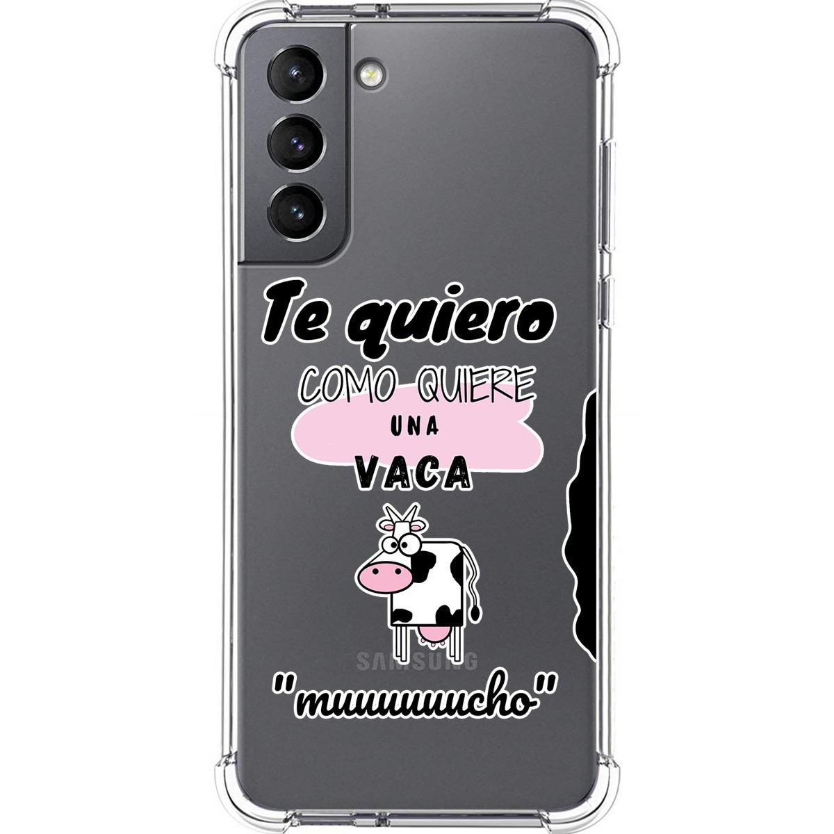 Tumundosmartphone Funda Silicona Antigolpes para Samsung Galaxy S21 5G diseño Vaca Dibujos