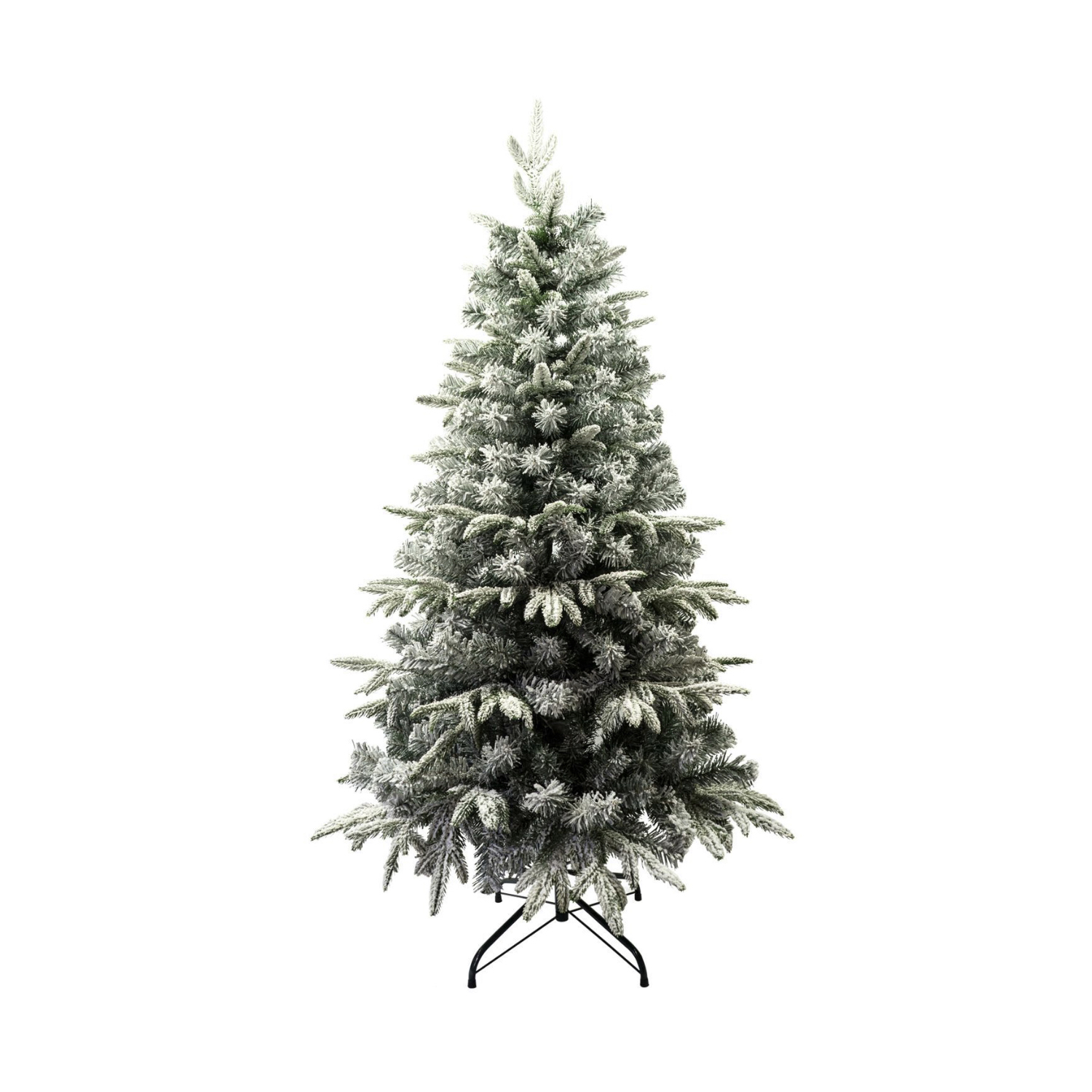 Arbol de Navidad con Nieve, Tipo Acebo Muy Frontoso Nevado, de 150cm con 442 Ramas, 180cm con 727 Ramas, 210cm con 1065 Ramas