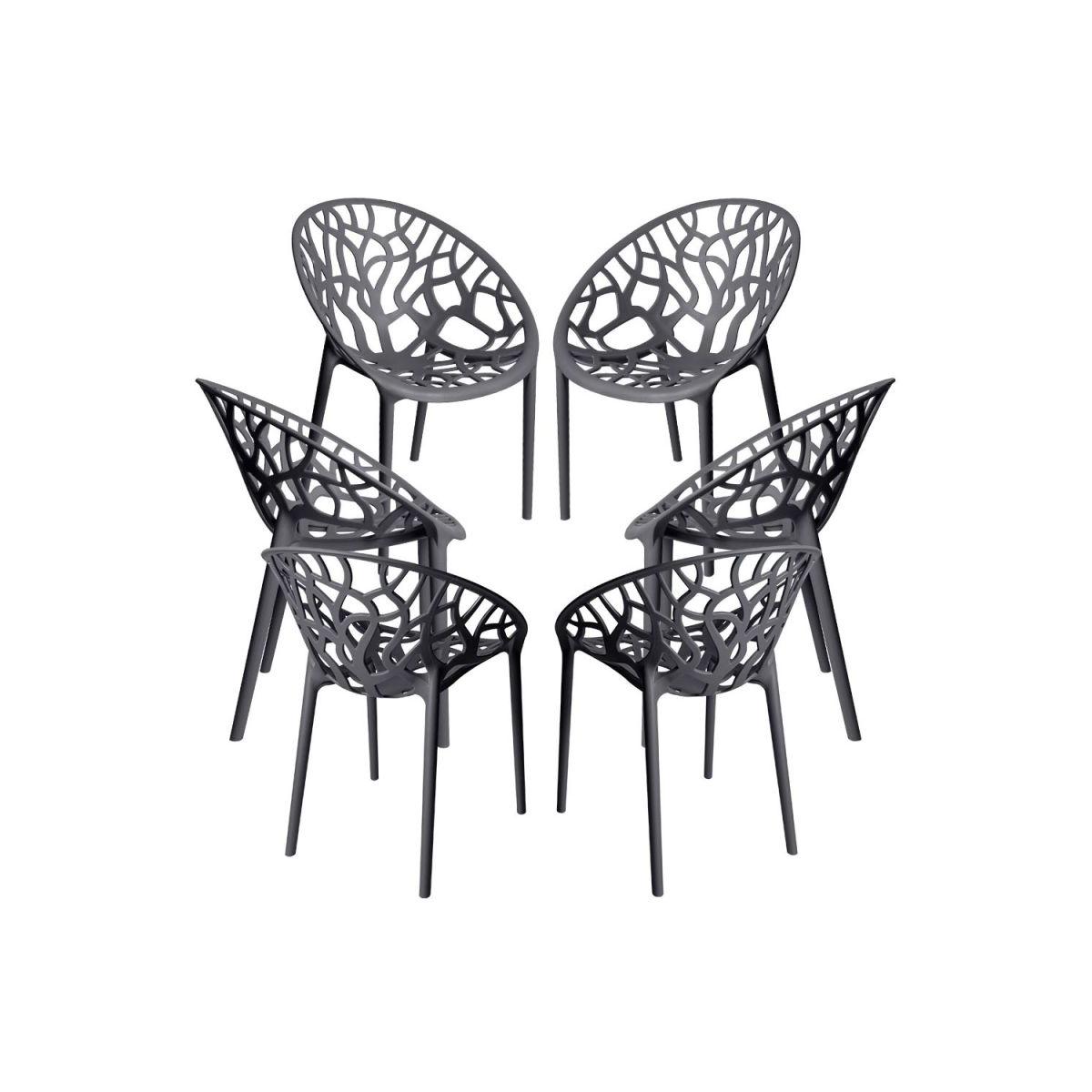 Regalos Miguel - Packs Sillas Jardín - Pack 6 Sillas Nido - Gris oscuro