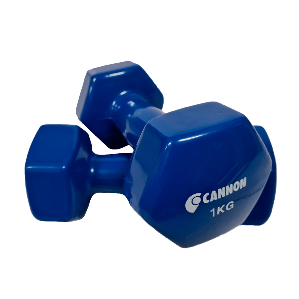 Juego de dos Pesas de Vinilo, 1, 1.5, 2, 3, 4, 5 Kg, set de Mancuernas de gimnasio para entrenamiento fitness y musculación, pesas hexagonales de vinilo, material de deporte.