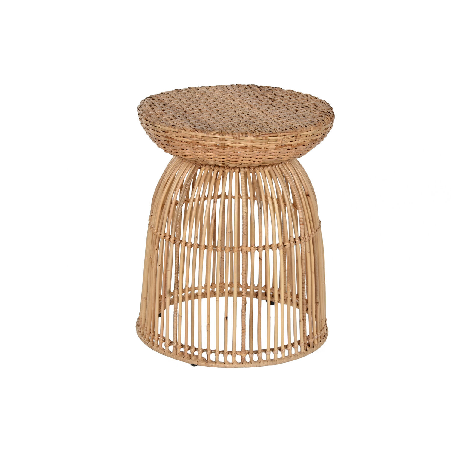 Mesita auxiliar ratan acero 43x43x50 natural , El mejor complemento para tu hogar.
