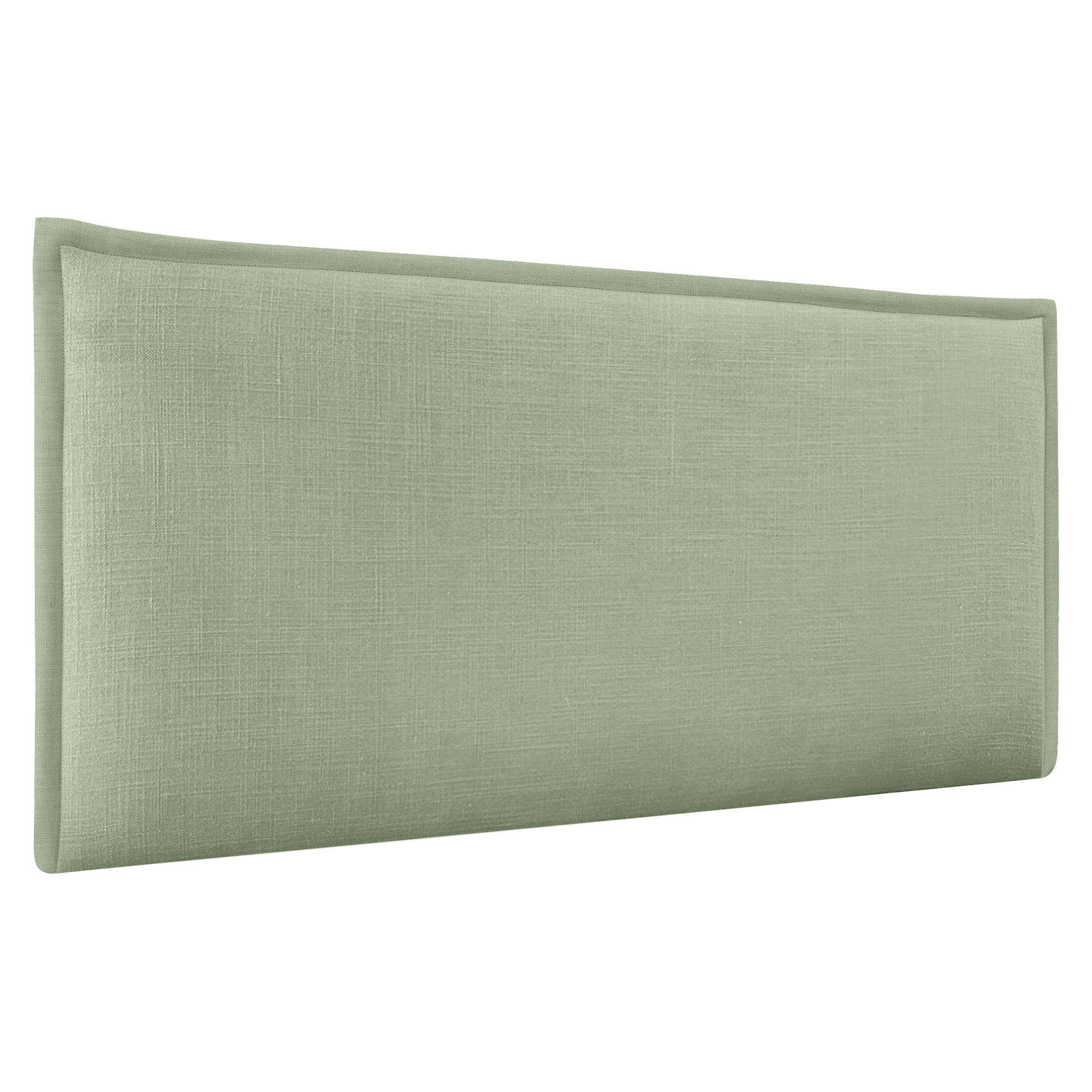 DHOME Cabecero de Lino Natural Liso con Ribete Cabezal Tapizado Cama Dormitorio Moderno Top Trending (Verde Lino)