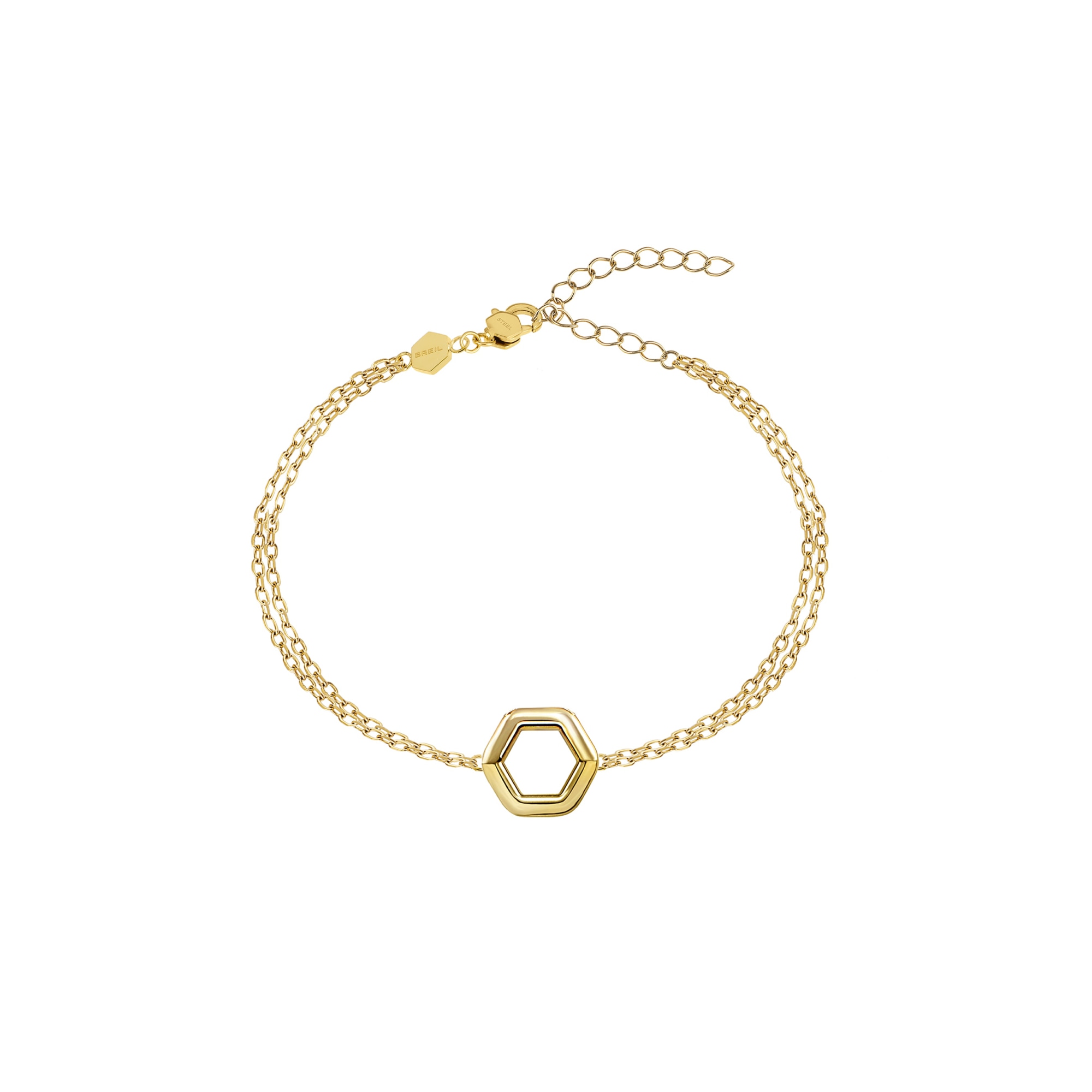 PULSERAS DE MUJER BREIL HEXAGONIA COLLECTION EN ARCE COLOR GOLD Malla 21 SIN PIEDRAS - TJ3508