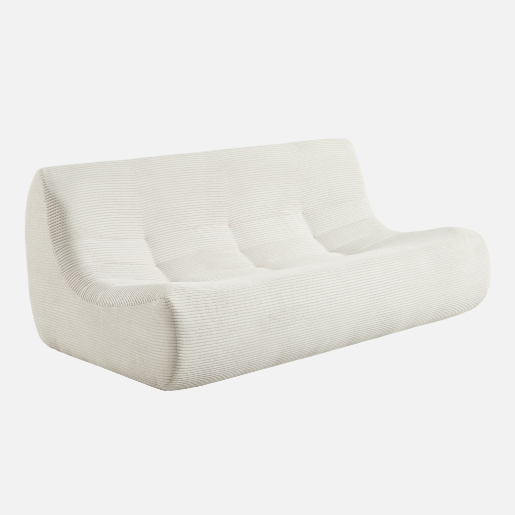 sweeek - Sofá de terciopelo de pana, 3 plazas , Sokol terciopelo , 182x105x72