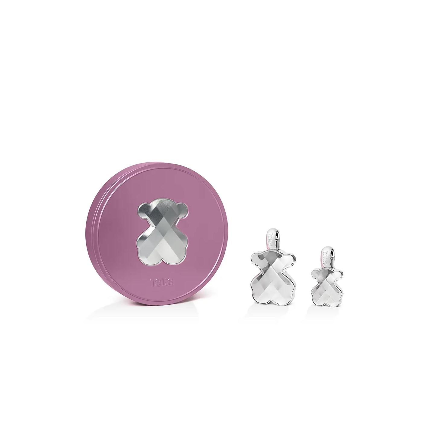 Tous - LoveMe The Silver EDP 90 ml + Miniatura 15 ml + Espejo Estuche, Perfume Mujer Floral Afrutado Almizclado con Notas de Mandarina, Jazmín y Sándalo, Fragancia Sofisticada Duradera