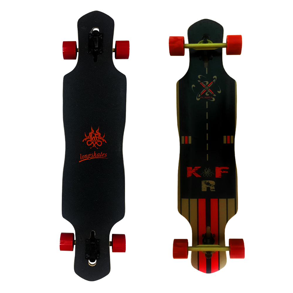 KRF The New Urban Concept Longboard Planex de Madera de Arce Ruso con Ruedas de 70mm