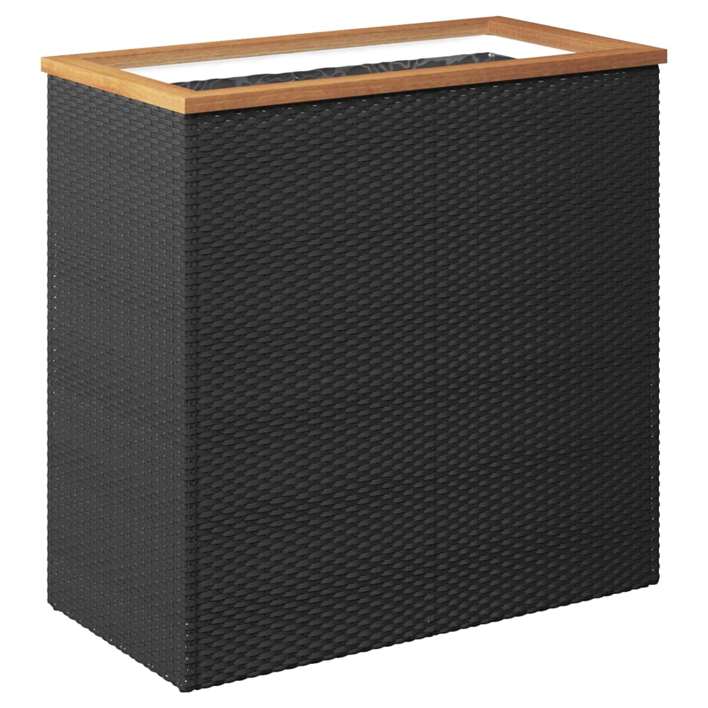 vidaXL Jardinera de ratán sintético negra Dimensiones 40 x 40 x 40 cm,  40 x 40 x 80 cm,  80 x 40 x 40 cm y mas