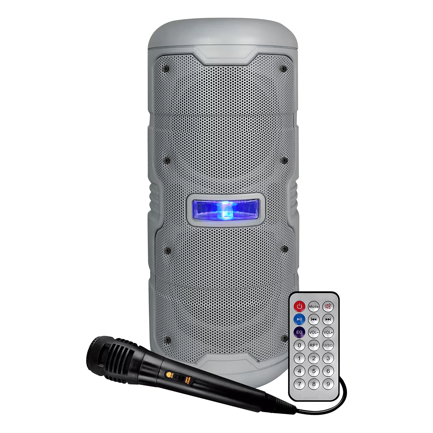 Infiniton K50GREY - Altavoz Bluetooth Karaoke 50W, Batería 3600mAh, USB, Autonomía 3 Horas, Color Gris