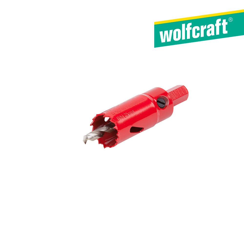 Sierra de corona bim completo con adaptador y broca piloto ø25 5464000 wolfcraft