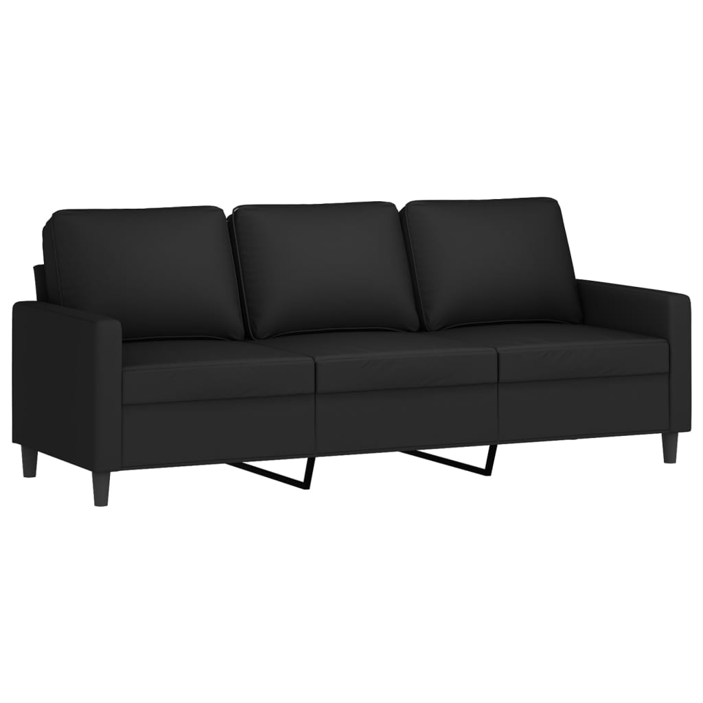 vidaXL Sofá de 3 plazas terciopelo negro 180 cm