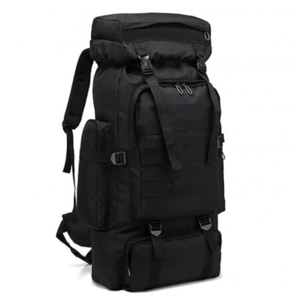 Mochila de senderismo para viajes montañismo escalada camping trekking 80L macuto impermeable negro. COSHANO