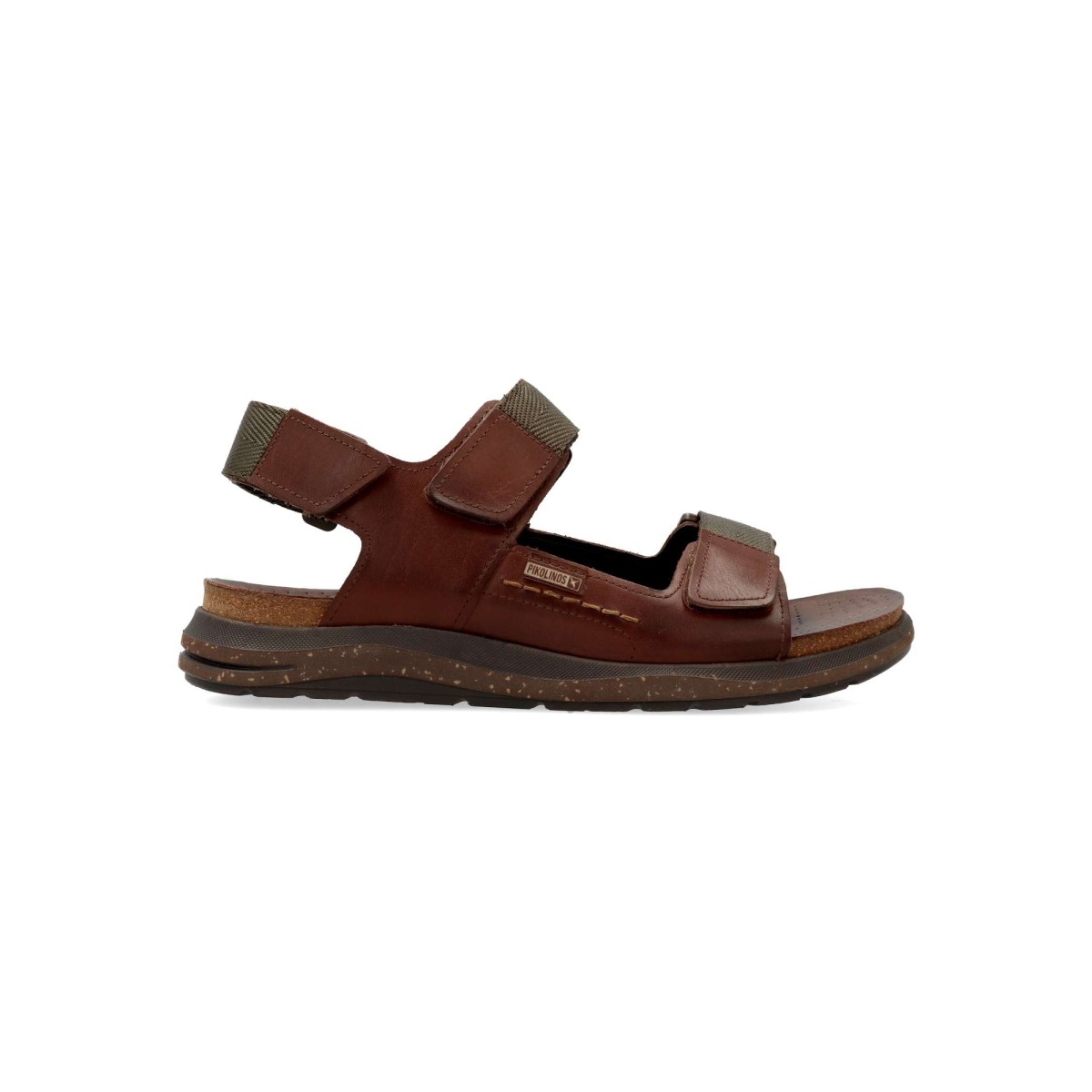 Pikolinos - Sandalias californianas Nijar para hombre de piel vacuno suave y textil con planta acolchada de piel y suela de goma ligera