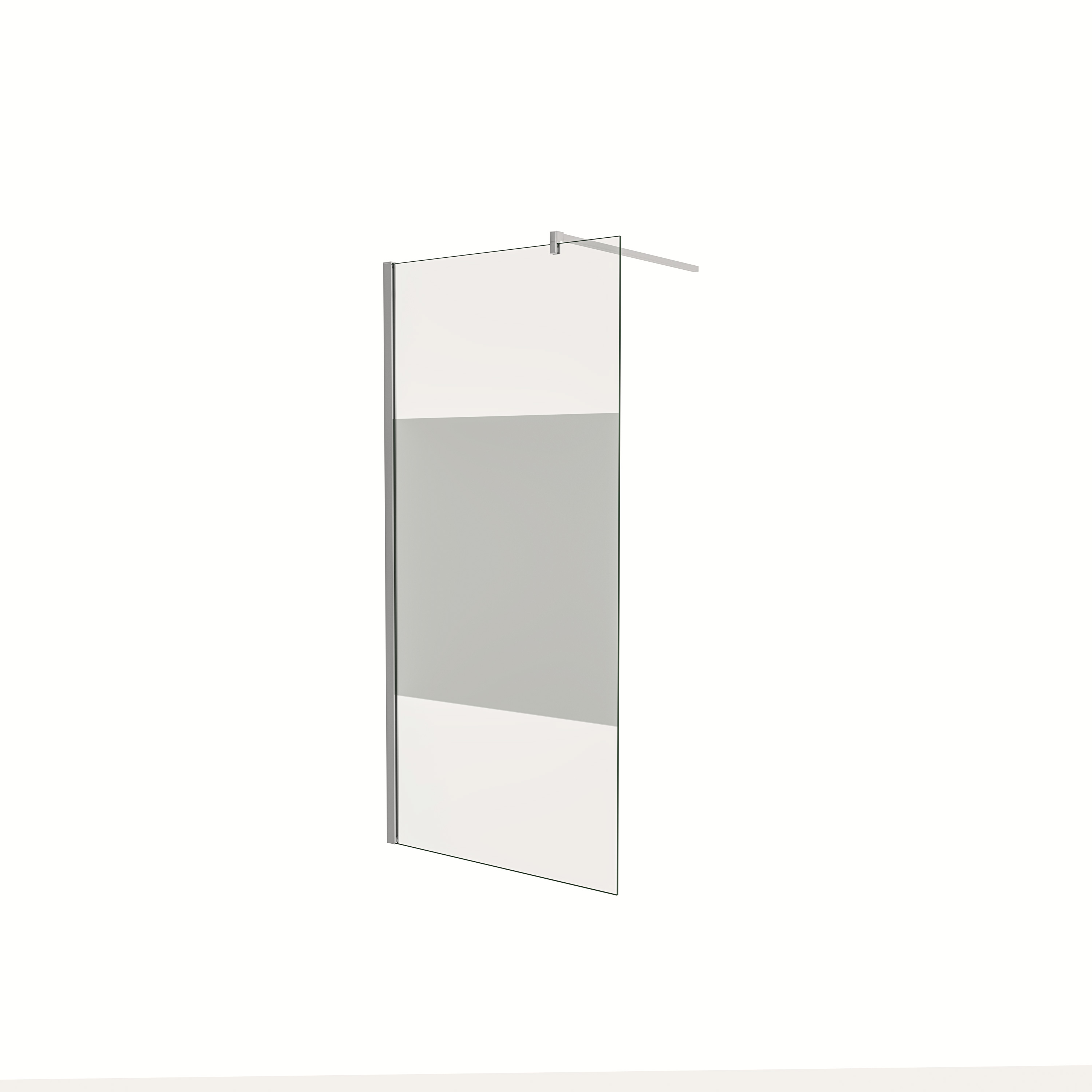 AICA Panel de ducha Serigrafiado Central Vidrio 8mm con Película de Seguridad a Prueba de Explosiones (68-70)x200cm con Barra 140cm