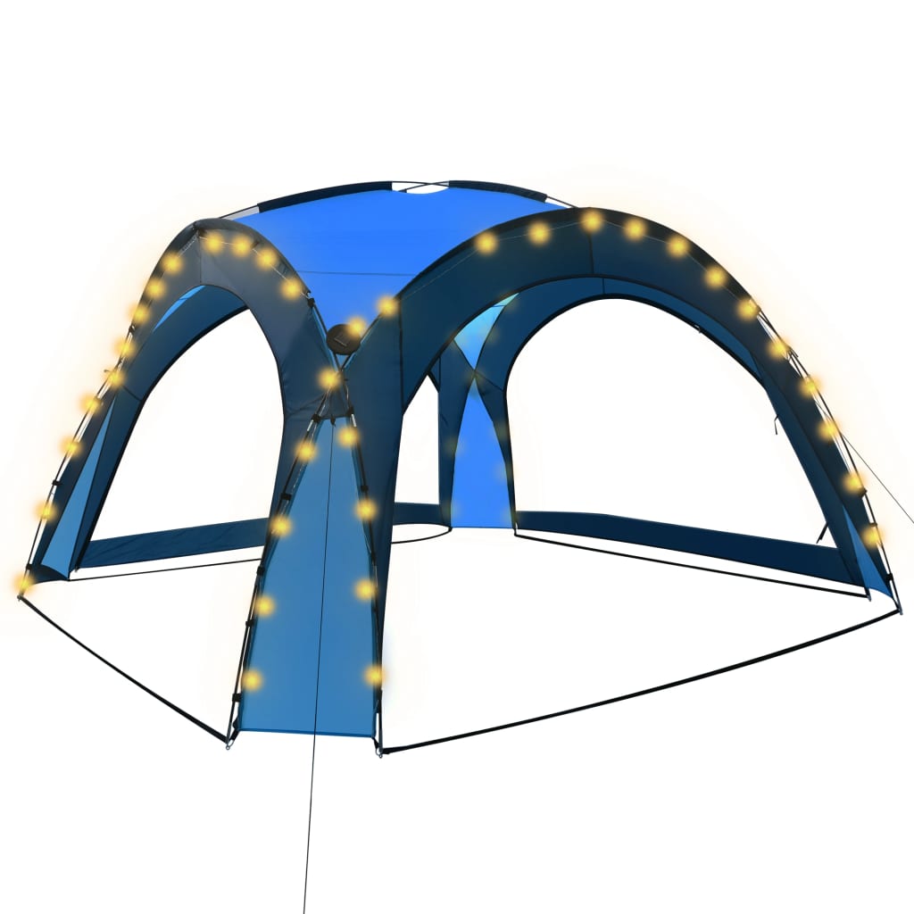 vidaXL Carpa de Celebraciones con LED y 4 Paredes 3,6x3,6x2,3m Tienda Color Amarillo,  Verde,  Azul y mas