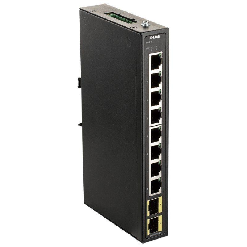 D-Link Conmutador Gigabit industrial no administrado con 2 ranuras SFP DIS-100G-10S