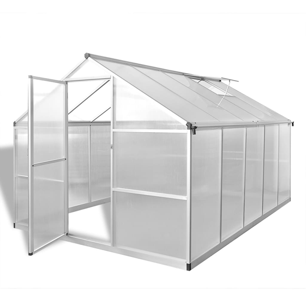vidaXL Invernadero Caseta Jardin Terraza Cultivo de Plantas de Aluminio Dimensiones 242 x 190 x 195 cm (4.6 m²), 242 x 250 x 195 cm (6.05 m²), 302 x 250 x 195 cm (7.55 m²)
