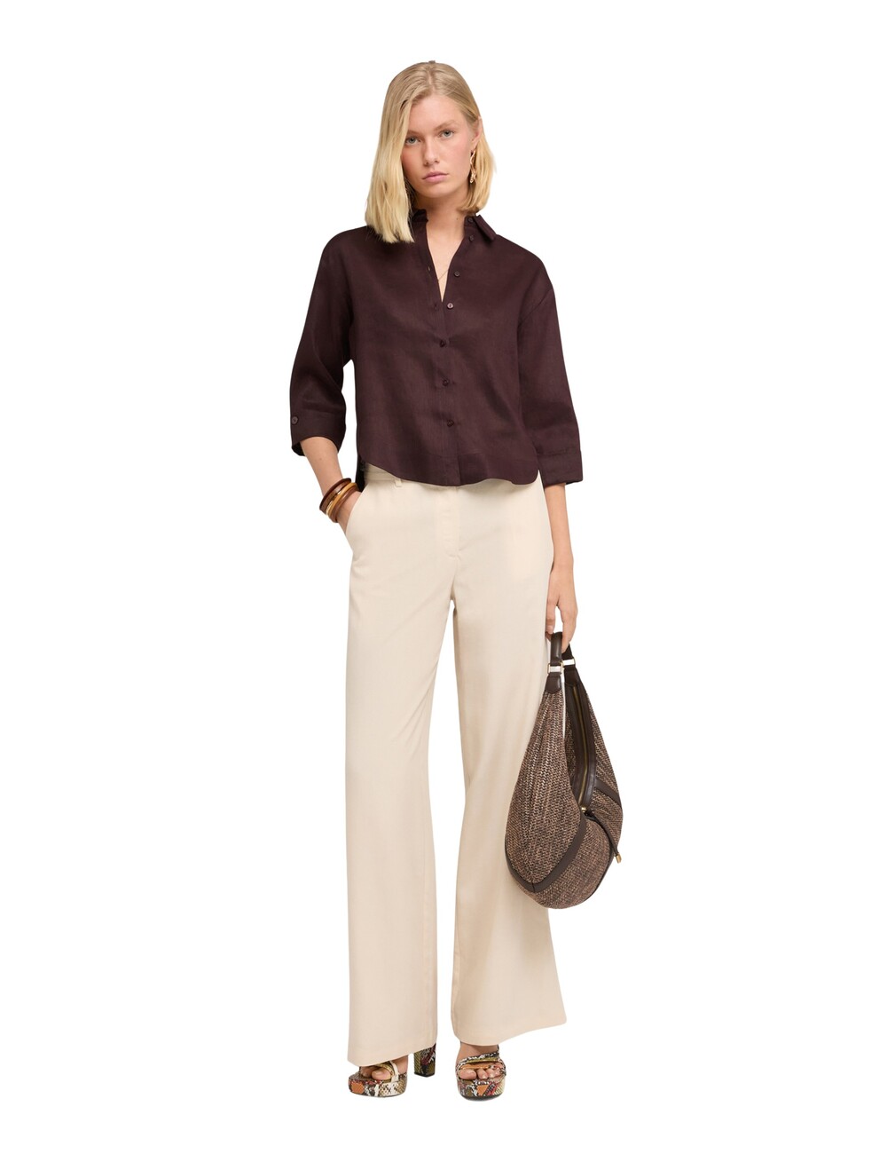 Motivi - Camisa boxy de lino