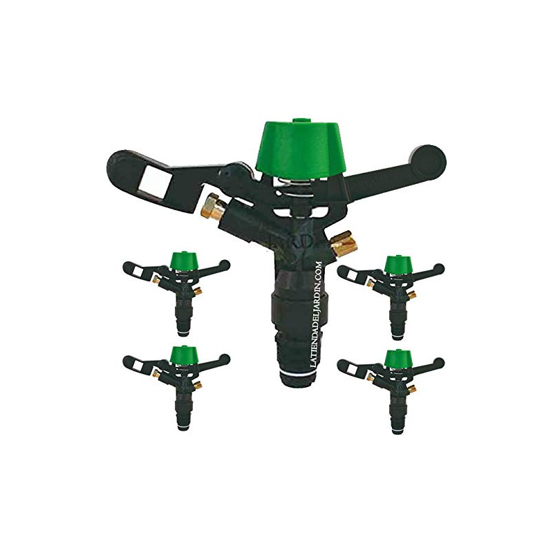 Suinga Aspersor de Riego Agricola Circular 3/4'' Antiheladas Boquilla laton | Pack 5 Aspersores 13-18 m | Aspersor de Jardin 360º