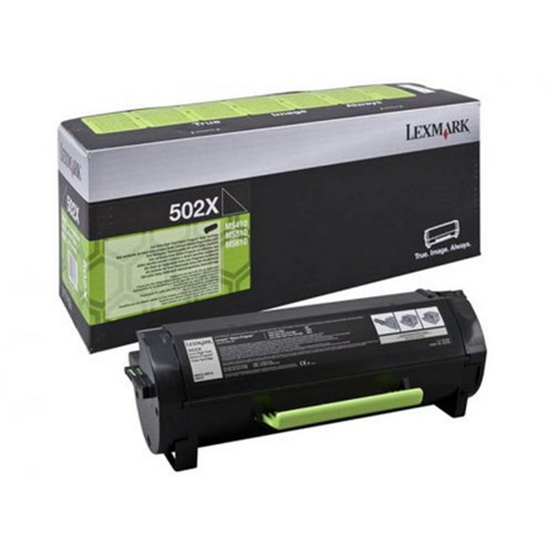 Toner LEXMARK 502X Negro Gran Capacidad MS410 MS510 MS610 10000 PAG