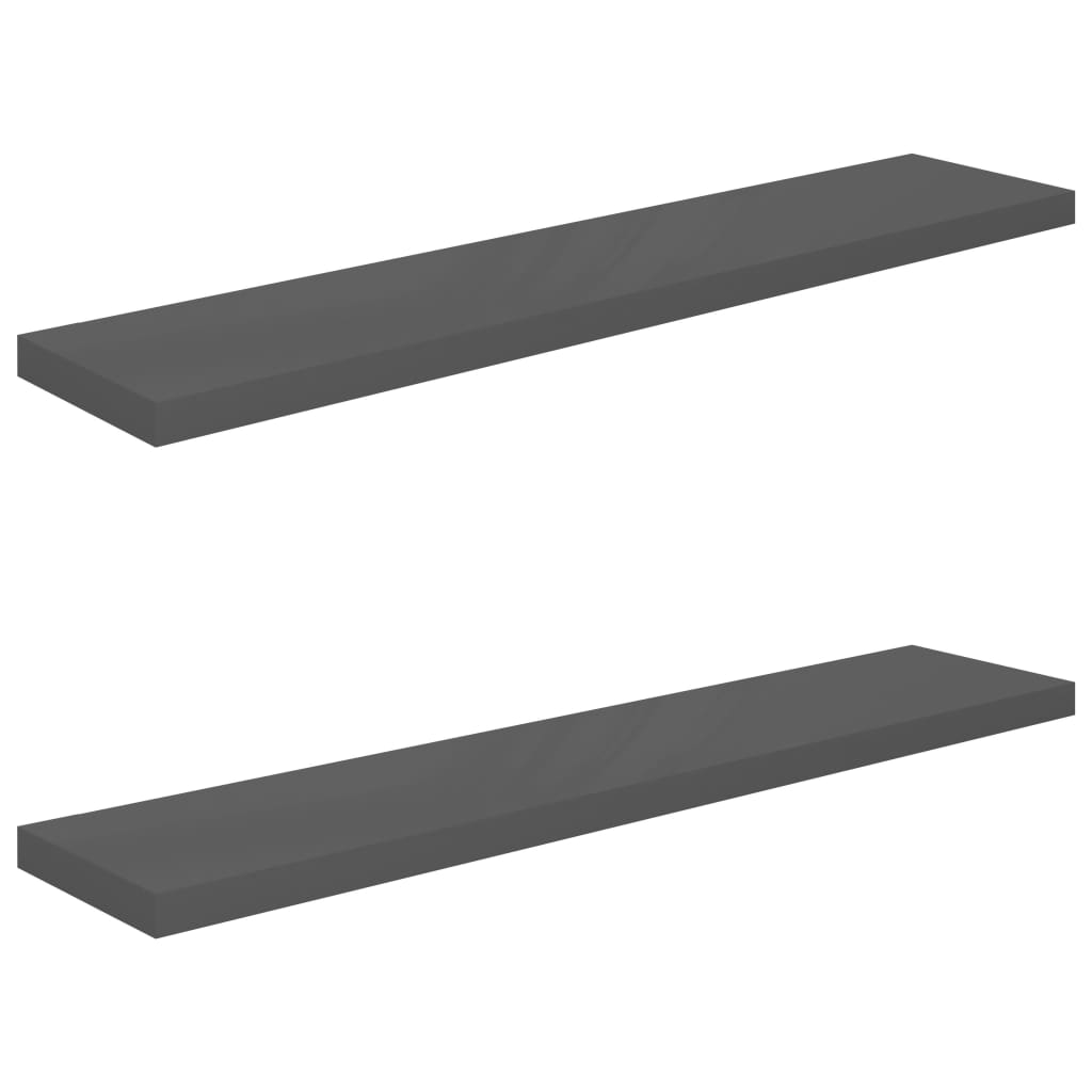 vidaXL Estante flotante pared 2 uds MDF 120x23,5x3,8 cm Blanco brillante, negro brillante, gris brillante Mueble Almacenaje Estantería para Oficina, Estudio, Dormitorio Estantería/Librería/ mueble de Almacenamiento