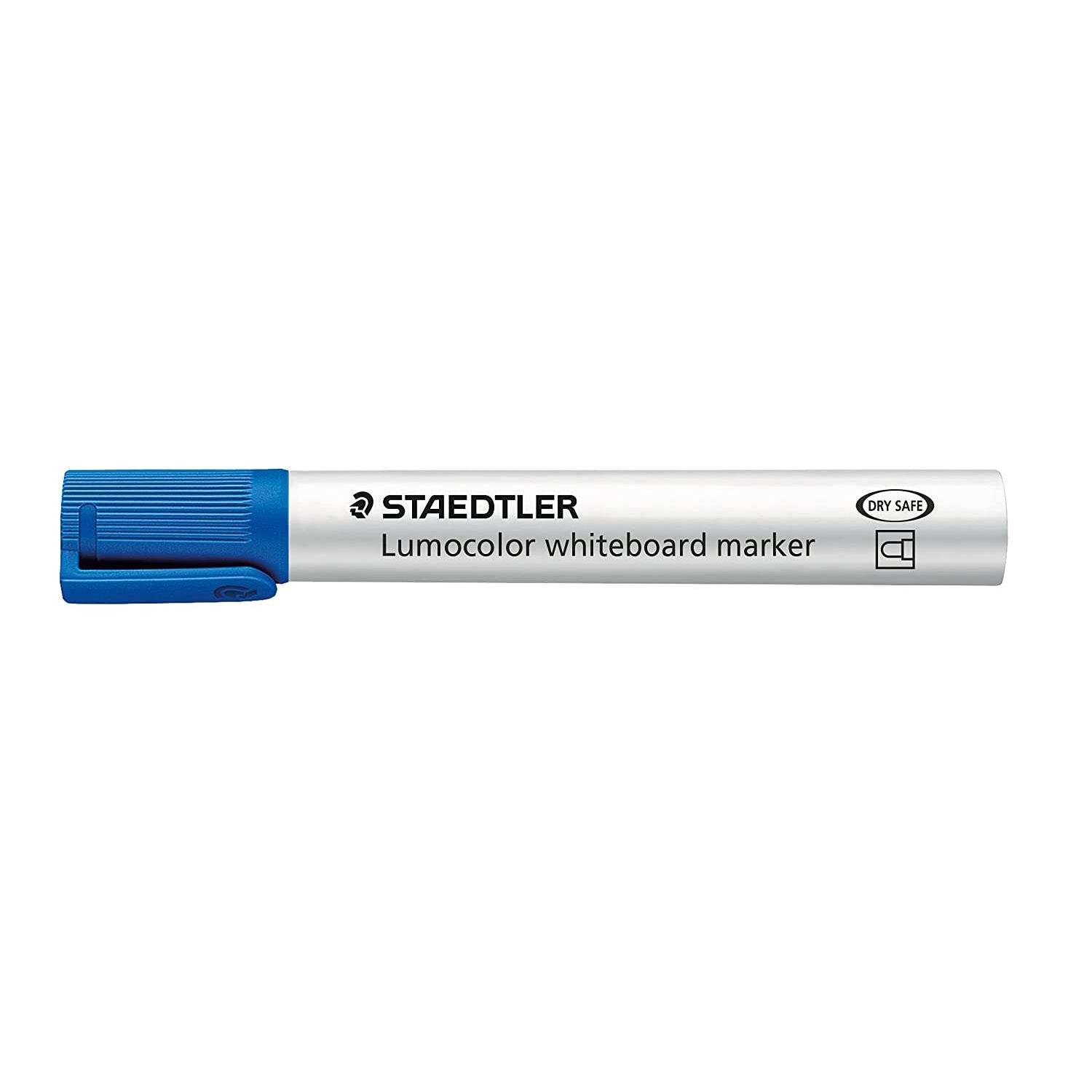 Staedtler lumocolor 351 rotulador para pizarra - punta redonda - trazo 2mm - capuchon con clip - color azul (10 uds)