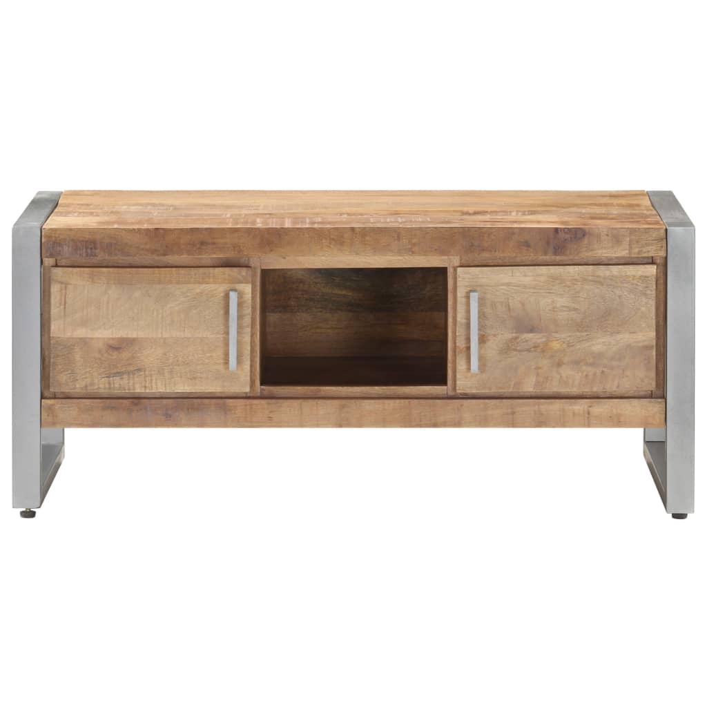 vidaXL Mesa de centro de madera de mango rugosa 95x50x40 cm Mesita de Salón o Comedor o Auxiliar Mesa de Café Meuble Salón