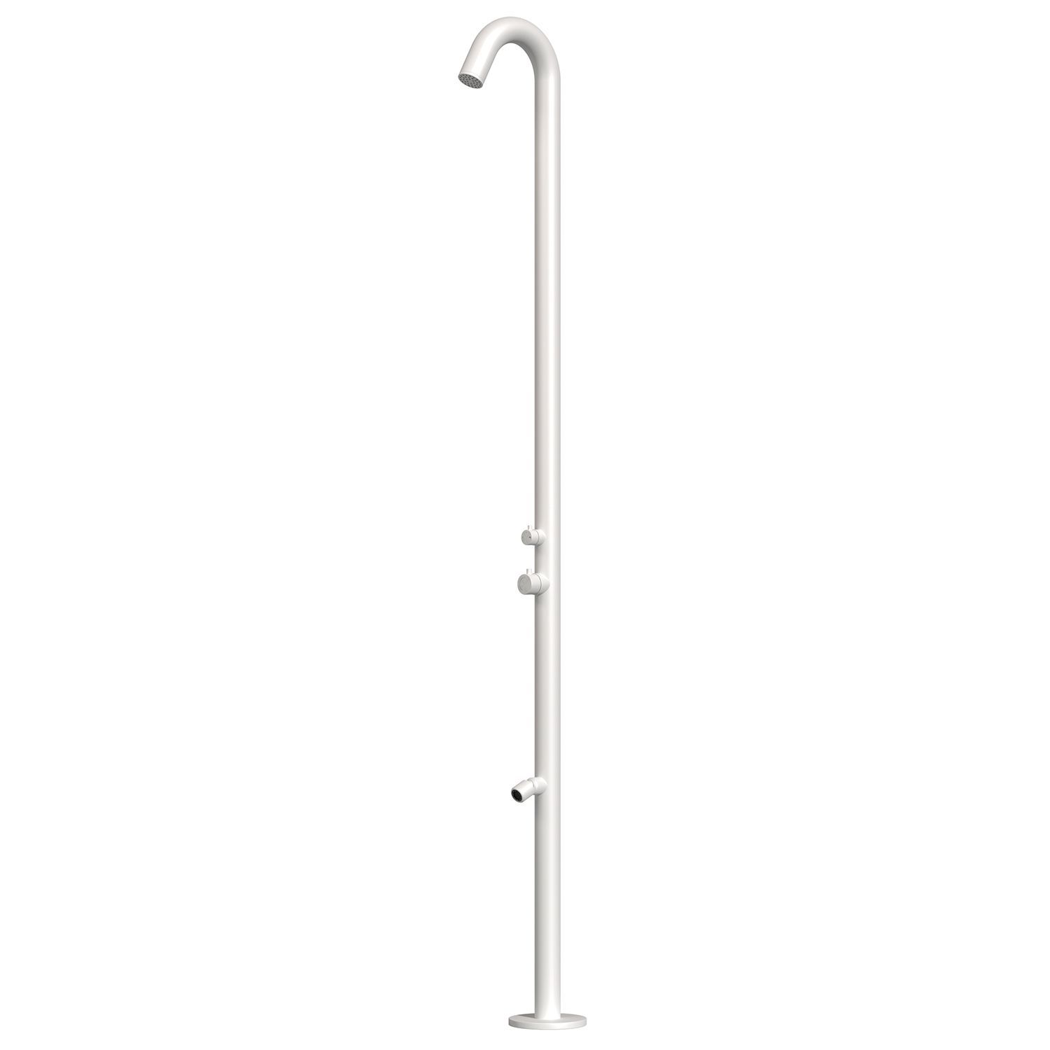 SINED Ducha Exterior de Acero Inoxidable 316L Blanco Opaco Con Montaje Cbox y Mezcladores para Agua CalienteFresca Ideal para Casa Jardines Yates Resiste a la corrosión DOCCIAQUARTUBIANCA