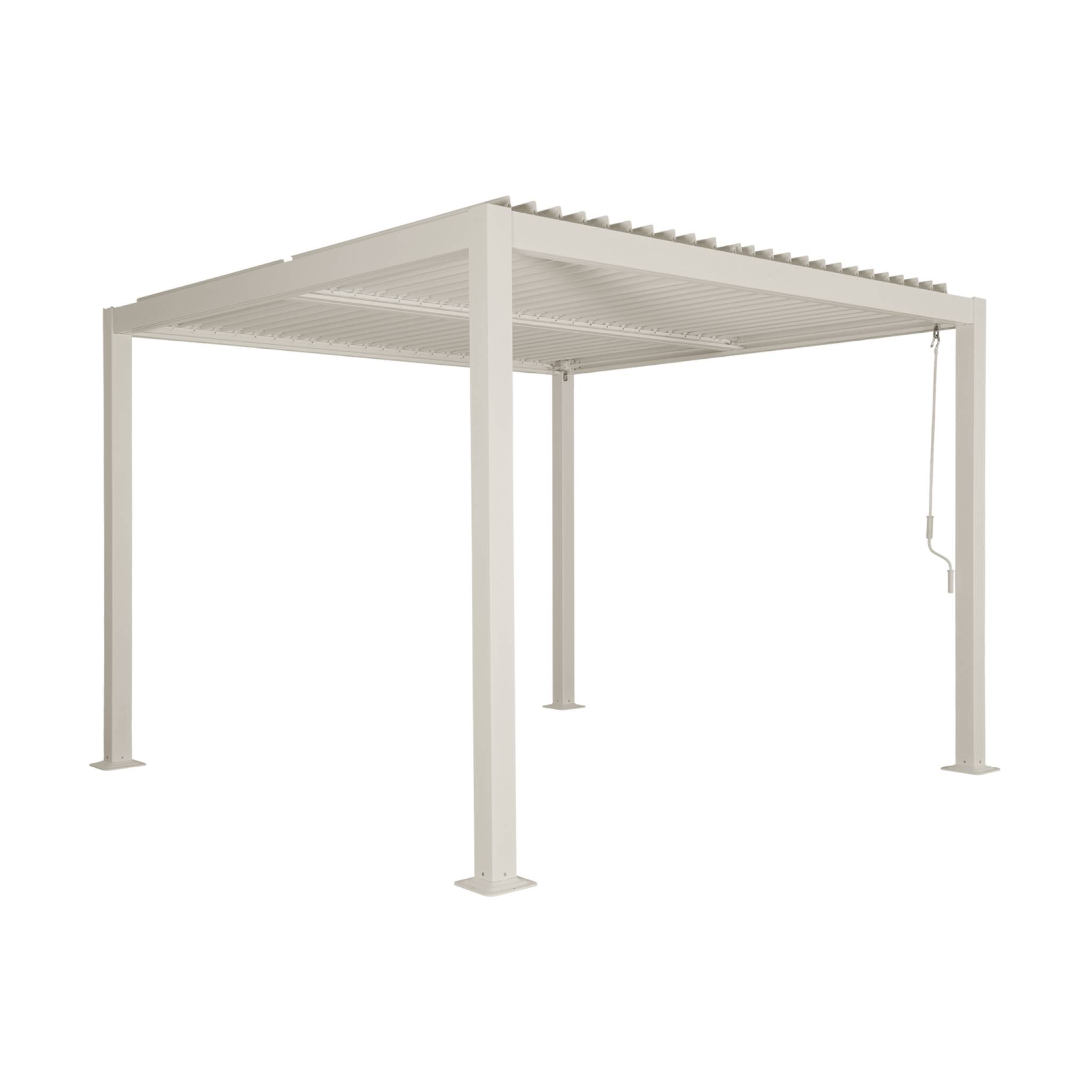 Pérgola bioclimática 3x3m de lamas de aluminio y acero